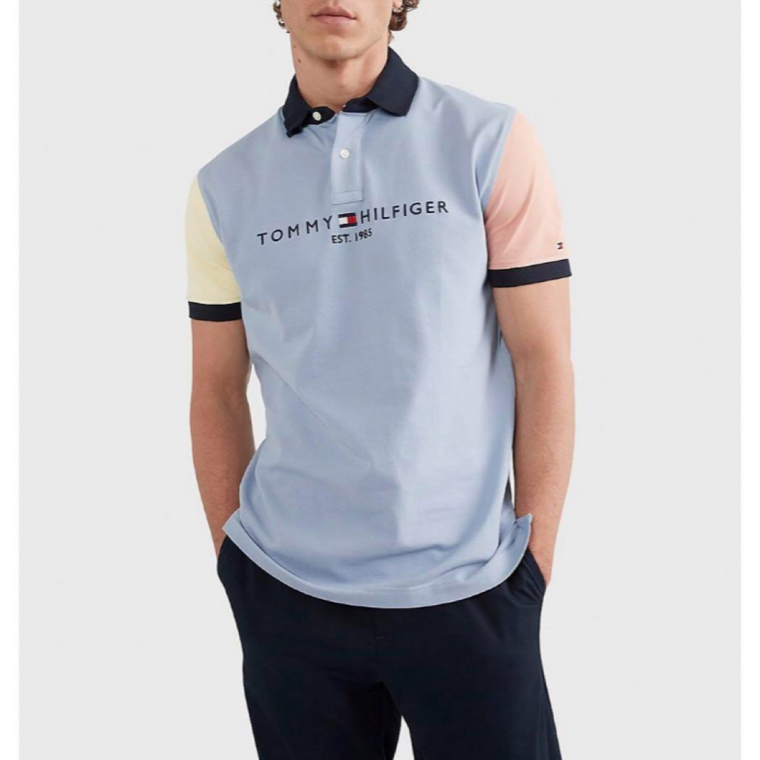 TOMMY HILFIGER(トミーヒルフィガー)の送料無料 新品 TOMMY HILFIGER カラーブロック ロゴ ポロ XL メンズのトップス(ポロシャツ)の商品写真