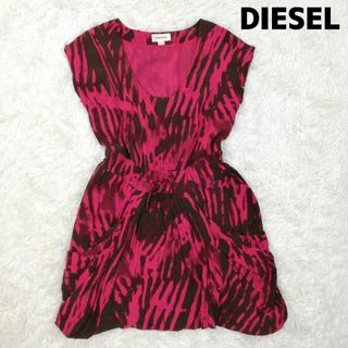 ディーゼル(DIESEL)のDIESEL  ディーゼル　ワンピース　ノースリーブ　チュニック　膝丈　総柄　S(ひざ丈ワンピース)