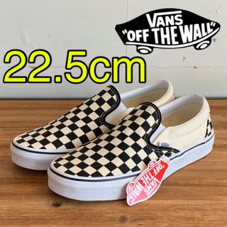 ヴァンズ(VANS)のバンズ チェッカー スリッポン 22.5cm 黒白(スニーカー)