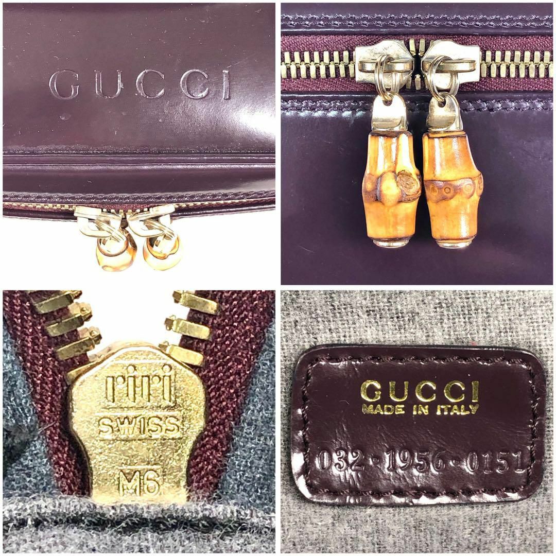 Gucci(グッチ)のグッチ バンブー エナメル バニティ ハンドバッグ コスメポーチ 小物入れ レディースのファッション小物(ポーチ)の商品写真