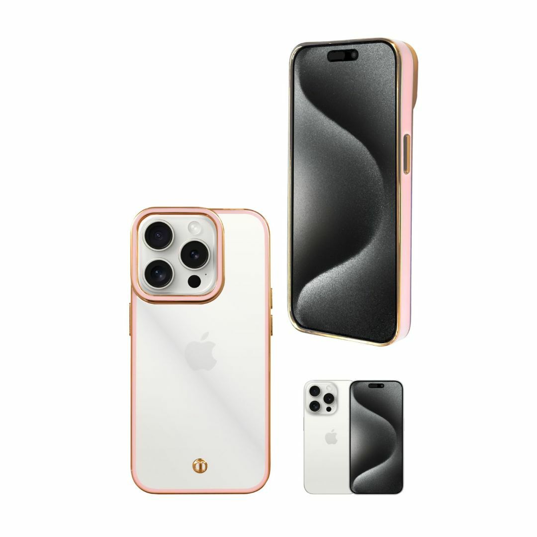 【色: Pink(ピンク色)】シズカウィル iPhone15 Pro ケース カ スマホ/家電/カメラのスマホアクセサリー(その他)の商品写真