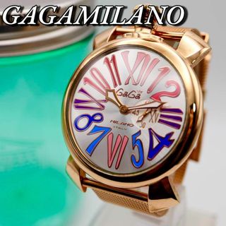 極美品！GaGaMILANO マヌアーレスリム ４６ｍｍ メンズ腕時計 618