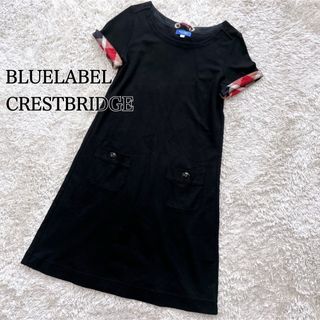 BLUE LABEL CRESTBRIDGE - 美品✨ブルーレーベル クレストブリッジ チェック バックリボン　ワンピース　36