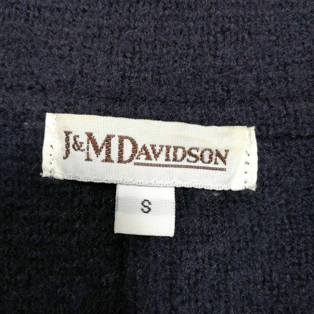 J&M DAVIDSON(ジェイアンドエムデヴィッドソン)のJMデヴィッドソン　コート　ニット　ワンピース　ジャケット　ウール　半袖　紺　S レディースのジャケット/アウター(ロングコート)の商品写真