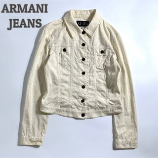 アルマーニジーンズ(ARMANI JEANS)の【イタリア製✨】アルマーニジーンズ　デニムジャケット　Gジャン　ホワイト　40(Gジャン/デニムジャケット)