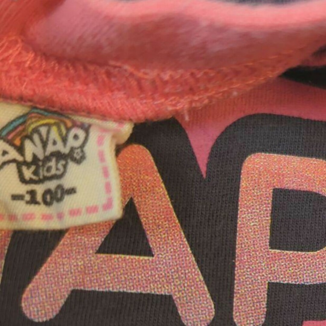 ANAP Kids(アナップキッズ)の中古　ANAP　ラグラン　宇宙　スペース　ピンク　100 長袖　ロンティ キッズ/ベビー/マタニティのキッズ服女の子用(90cm~)(Tシャツ/カットソー)の商品写真
