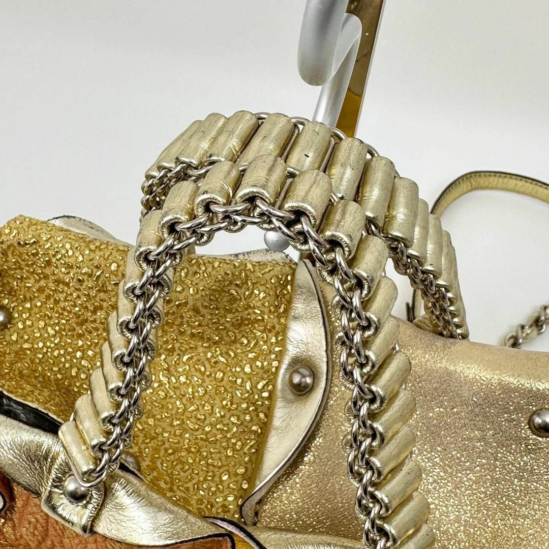 JAMIN PUECH(ジャマンピュエッシュ)のジャマンピュエッシュ 2way ミニバッグ ショルダーバッグ ゴールド シルバー レディースのバッグ(ショルダーバッグ)の商品写真