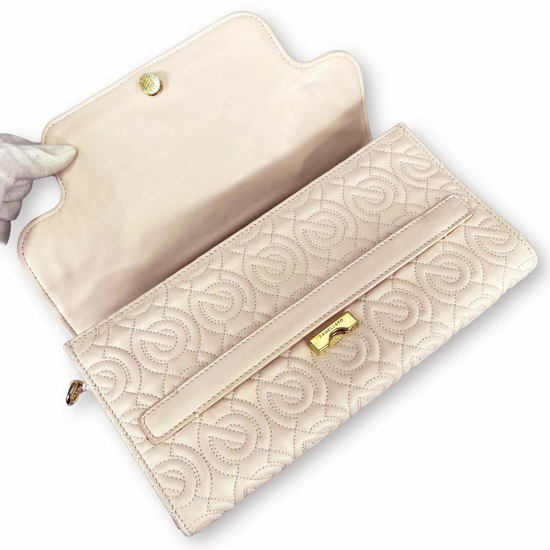 ZANELLATO(ザネラート)のレア◎ザネラート 2way ショルダーバッグ ロゴ キルティング ピンク 羊皮革 レディースのバッグ(ショルダーバッグ)の商品写真