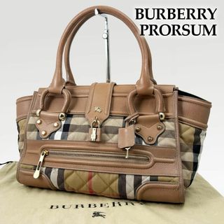 バーバリー(BURBERRY)のバーバリープローサム トートバッグ ハンドバッグ キルティング 南京錠 カデナ(トートバッグ)