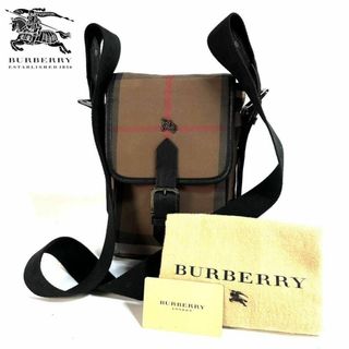 バーバリー(BURBERRY)の【美品】BURBERRY キャンバス ショルダーバッグ ノバチェック イタリア製(ショルダーバッグ)