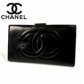 シャネル(CHANEL)の【美品】CHANEL ココマーク レザー 長財布 Wホック 財布 ゴールド金具(長財布)