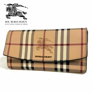 バーバリー(BURBERRY)の【美品】BURBERRY 長財布 ノバチェック  ベージュ ゴールド金具(財布)