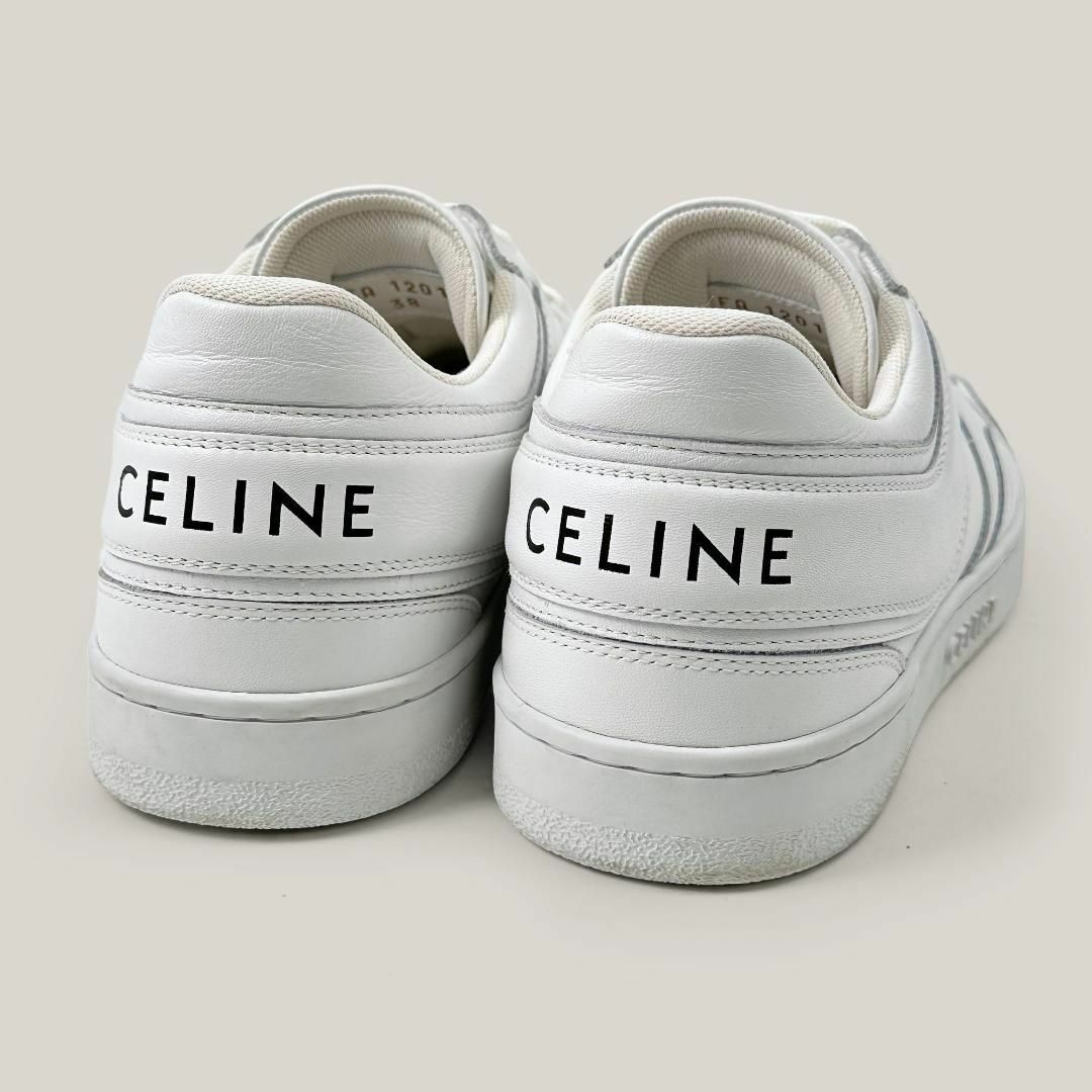 celine(セリーヌ)の美品◎セリーヌ ロースニーカー ロゴ ローカット 白 レースアップ 38 25㎝ レディースの靴/シューズ(スニーカー)の商品写真