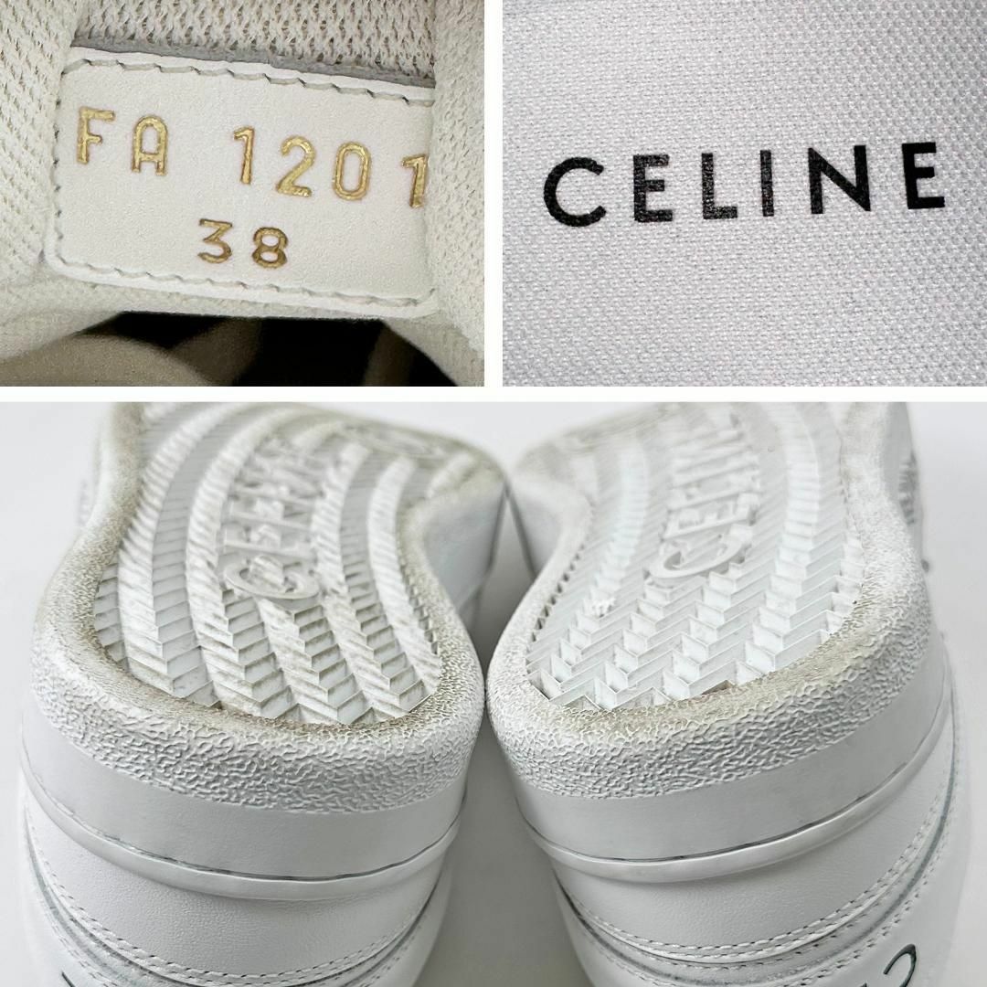 celine(セリーヌ)の美品◎セリーヌ ロースニーカー ロゴ ローカット 白 レースアップ 38 25㎝ レディースの靴/シューズ(スニーカー)の商品写真