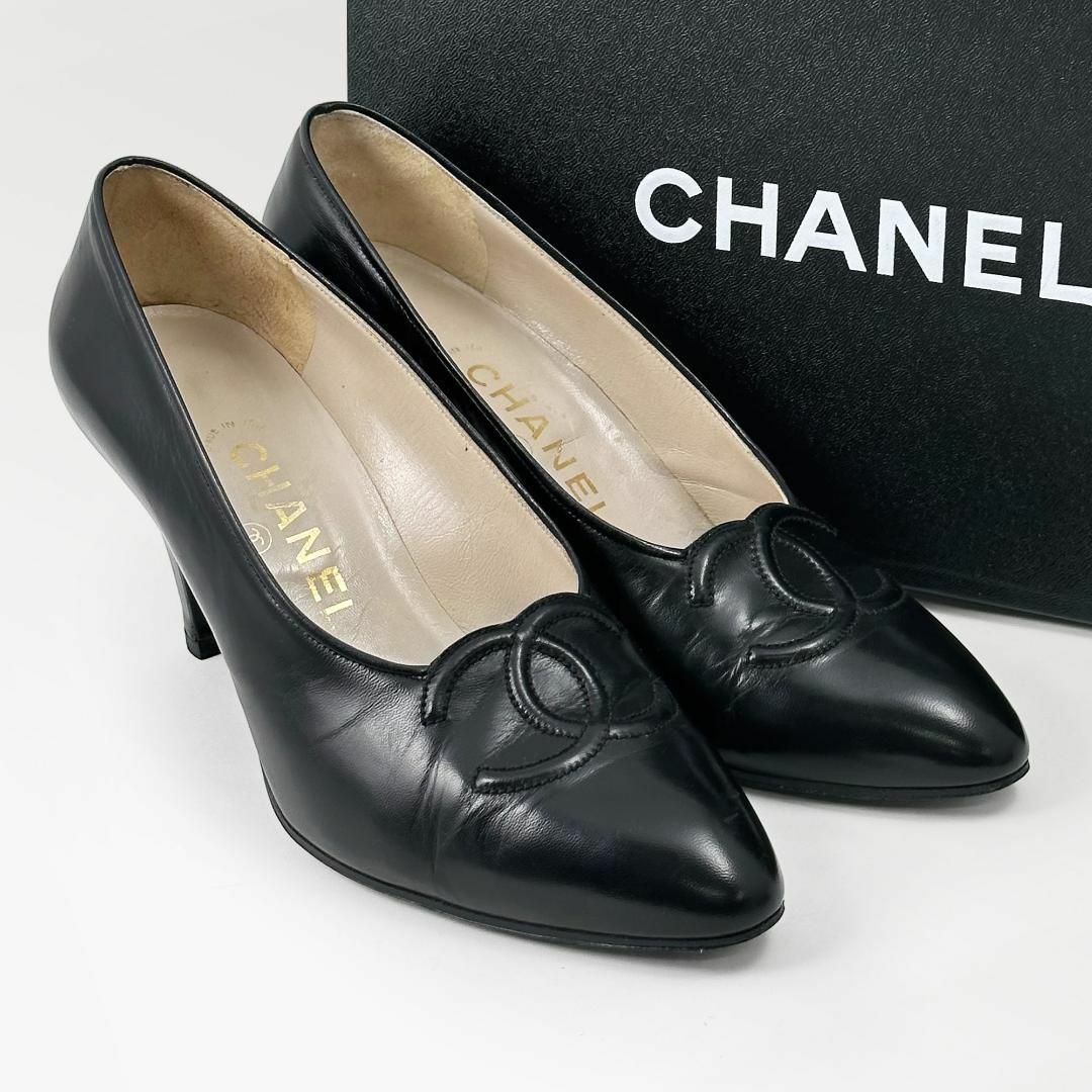 CHANEL(シャネル)のシャネル CHANEL ハイヒール ココマーク ビッグロゴ 黒 ブラック 36 レディースの靴/シューズ(ハイヒール/パンプス)の商品写真