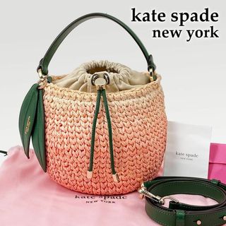 ケイトスペードニューヨーク(kate spade new york)のケイトスペード 桃 ピーチ 2way ショルダーバッグ ハンドバッグ ラフィア(ショルダーバッグ)