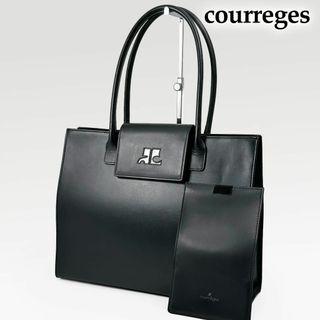 クレージュ(Courreges)のクレージュ トートバッグ ビジネスバッグ ロゴ ビジネストート 黒 ブラック(トートバッグ)