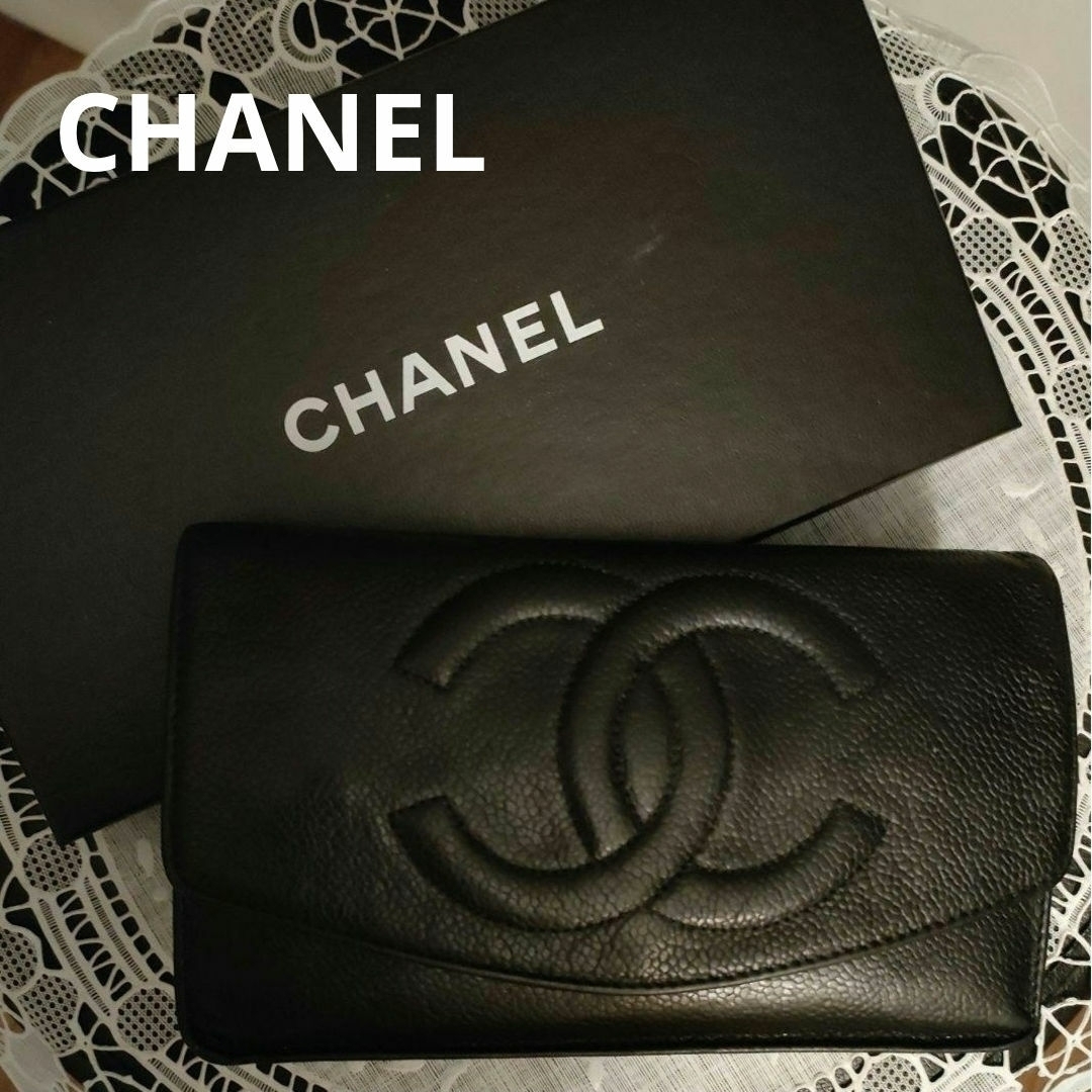 CHANEL(シャネル)のCHANELキャビアスキン ウォレット 長財布 デカココマーク希少　早期割中 レディースのファッション小物(財布)の商品写真