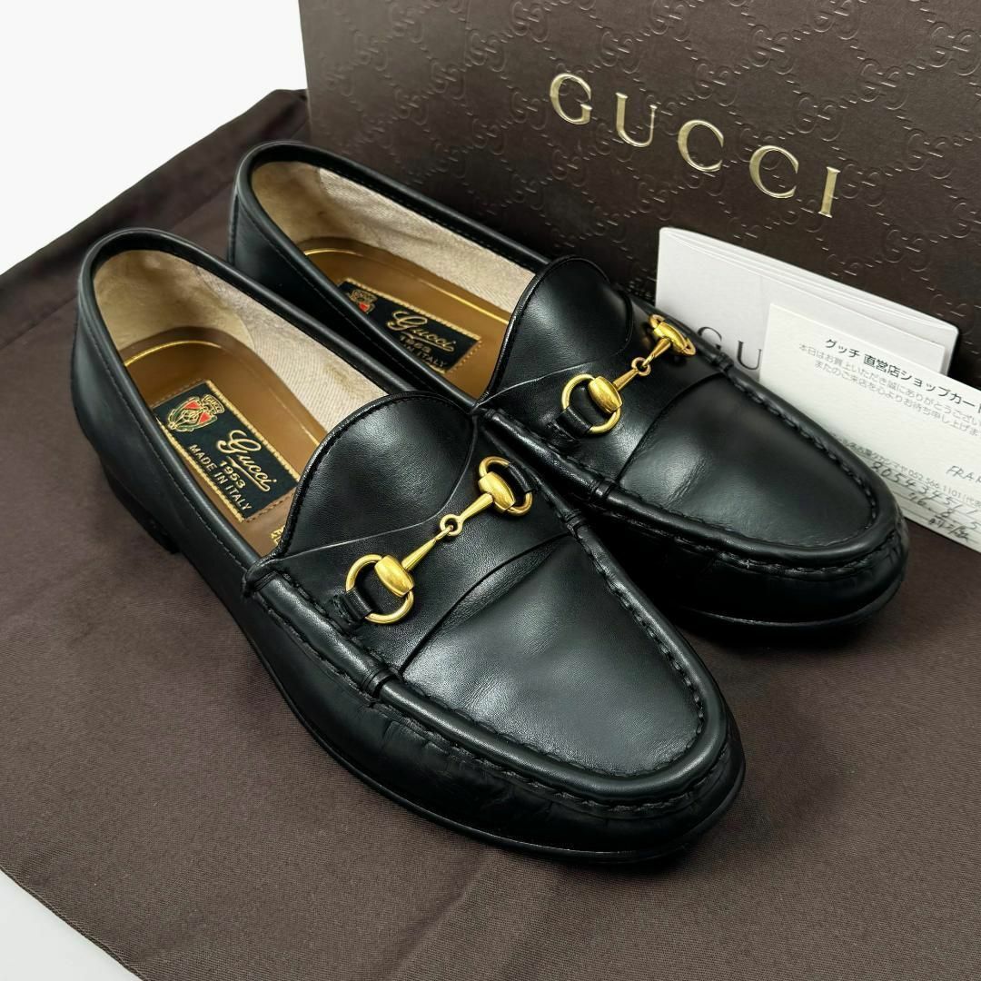 Gucci(グッチ)の◎美品◎60周年記念タグ◎グッチ ホースビット 革靴 ローファー 36 23 黒 レディースの靴/シューズ(ローファー/革靴)の商品写真