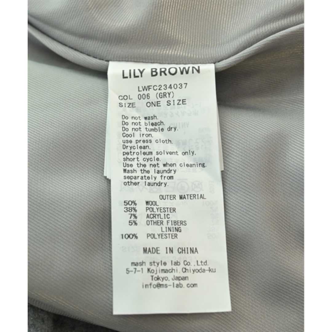 Lily Brown(リリーブラウン)のLILY BROWN リリーブラウン コート F グレー 【古着】【中古】 レディースのジャケット/アウター(その他)の商品写真