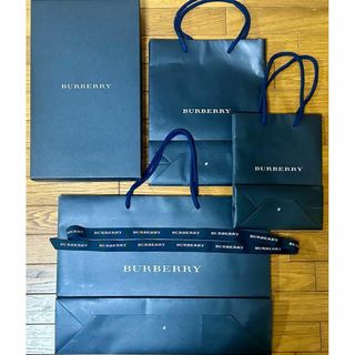 【美品】Burberry バーバリー ギフトボックス/ショップ袋/紐 5点セット