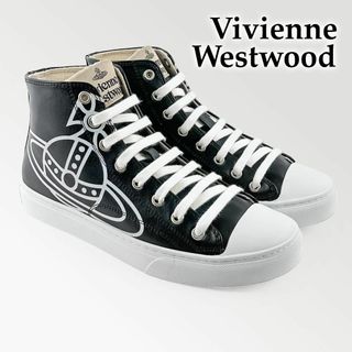 ヴィヴィアンウエストウッド(Vivienne Westwood)の◎極美品◎ヴィヴィアンウエストウッド ハイカット スニーカー レザー オーブ 黒(スニーカー)