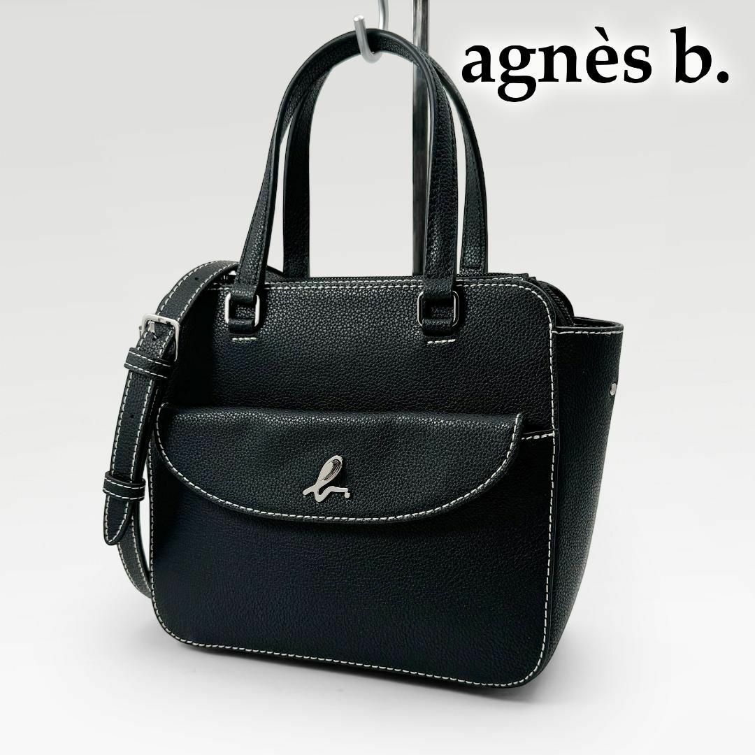 agnes b. 2way ハンドバッグ ショルダーバッグ 黒 - レディース agnes b. 2way ハンドバッグ ショルダーバッグ 黒 - レディース