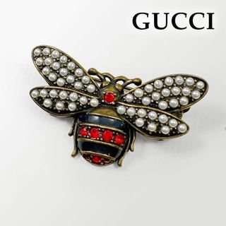 Gucci - 美品◎グッチ ブローチ 蜂 ビー クイーンマーガレット パール ストーン 蜂型