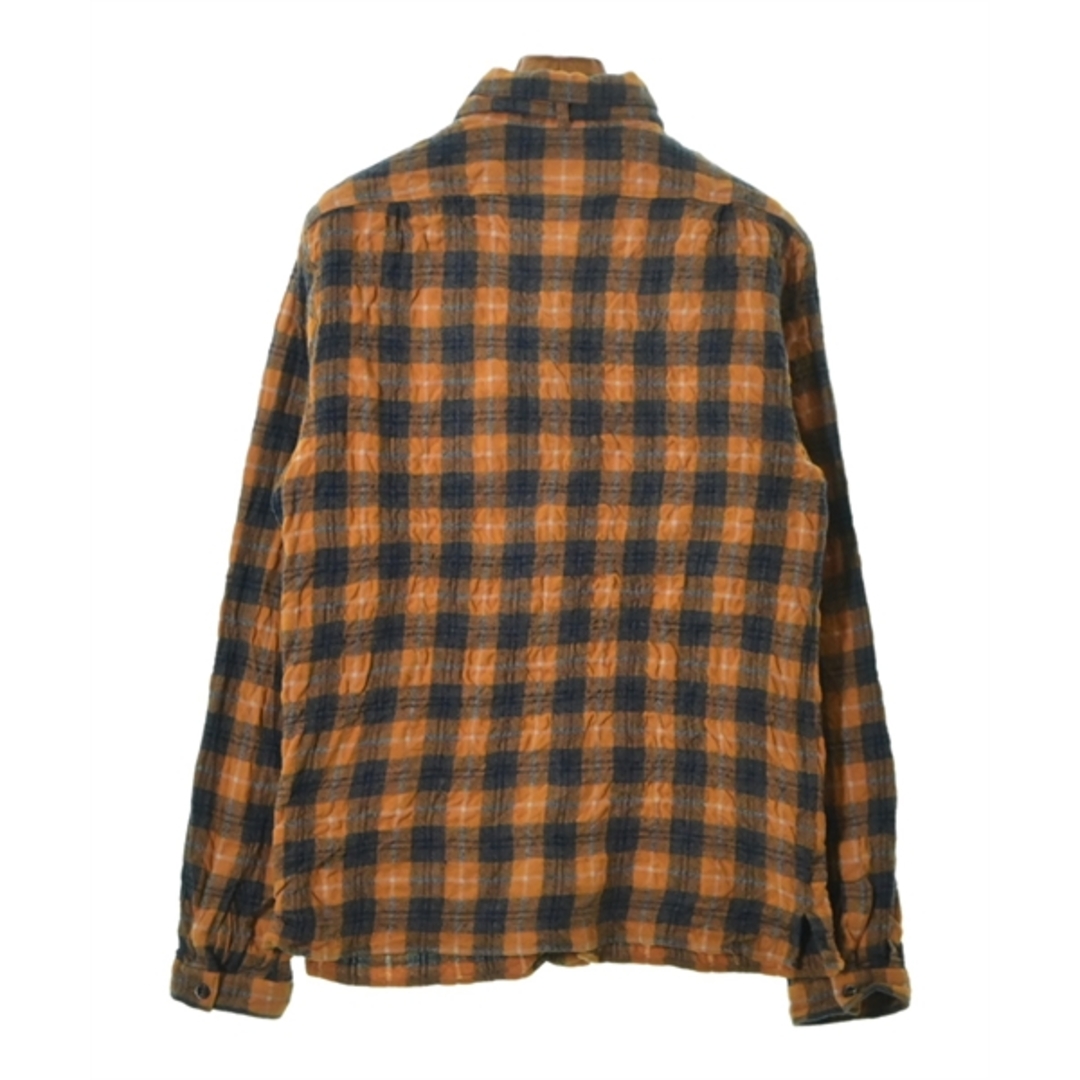 GUCCI - GUCCI グッチ ブラウス -(M位) オレンジx紺系(チェック GUCCI - GUCCI グッチ ブラウス -(M位) オレンジx紺系(チェック