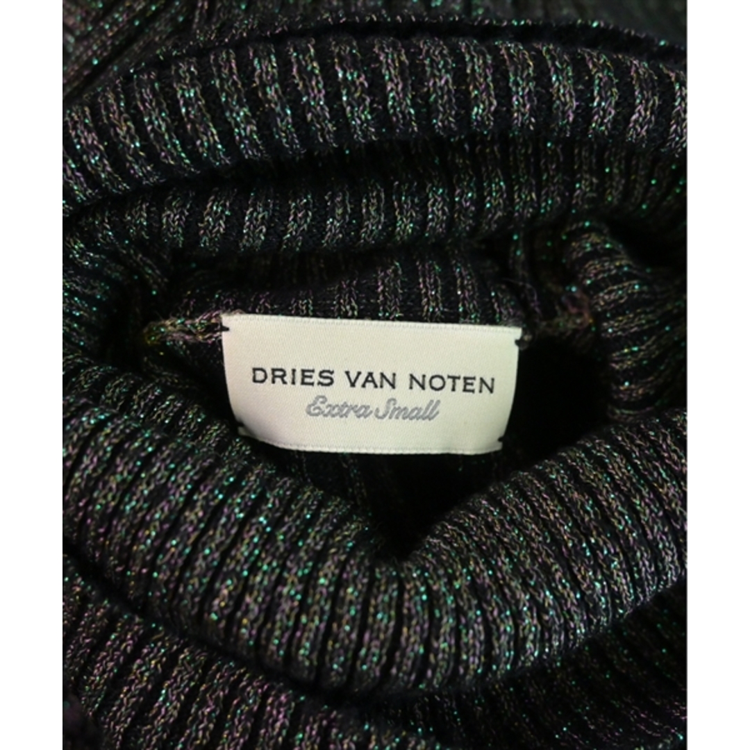 DRIES VAN NOTEN(ドリスヴァンノッテン)のDRIES VAN NOTEN ニット・セーター XS 黒系x緑(ラメ) 【古着】【中古】 レディースのトップス(ニット/セーター)の商品写真