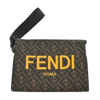 フェンディ(FENDI)のFENDI フェンディ クラッチバッグ - ベージュx黒(総柄) 【古着】【中古】(クラッチバッグ)