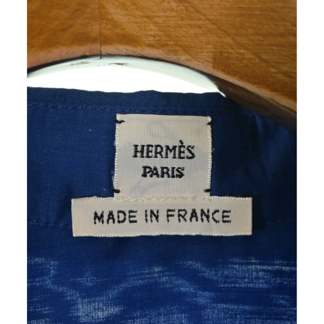 Hermes(エルメス)のHERMES エルメス ブラウス 36(S位) 青 【古着】【中古】 レディースのトップス(シャツ/ブラウス(長袖/七分))の商品写真