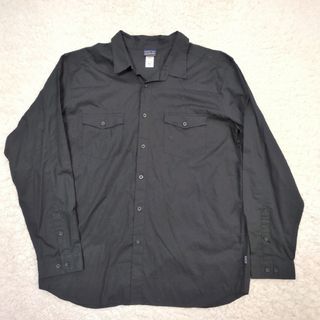 patagonia - 良品 パタゴニア オーガニックコットン ウエスタンシャツ ブラック XL