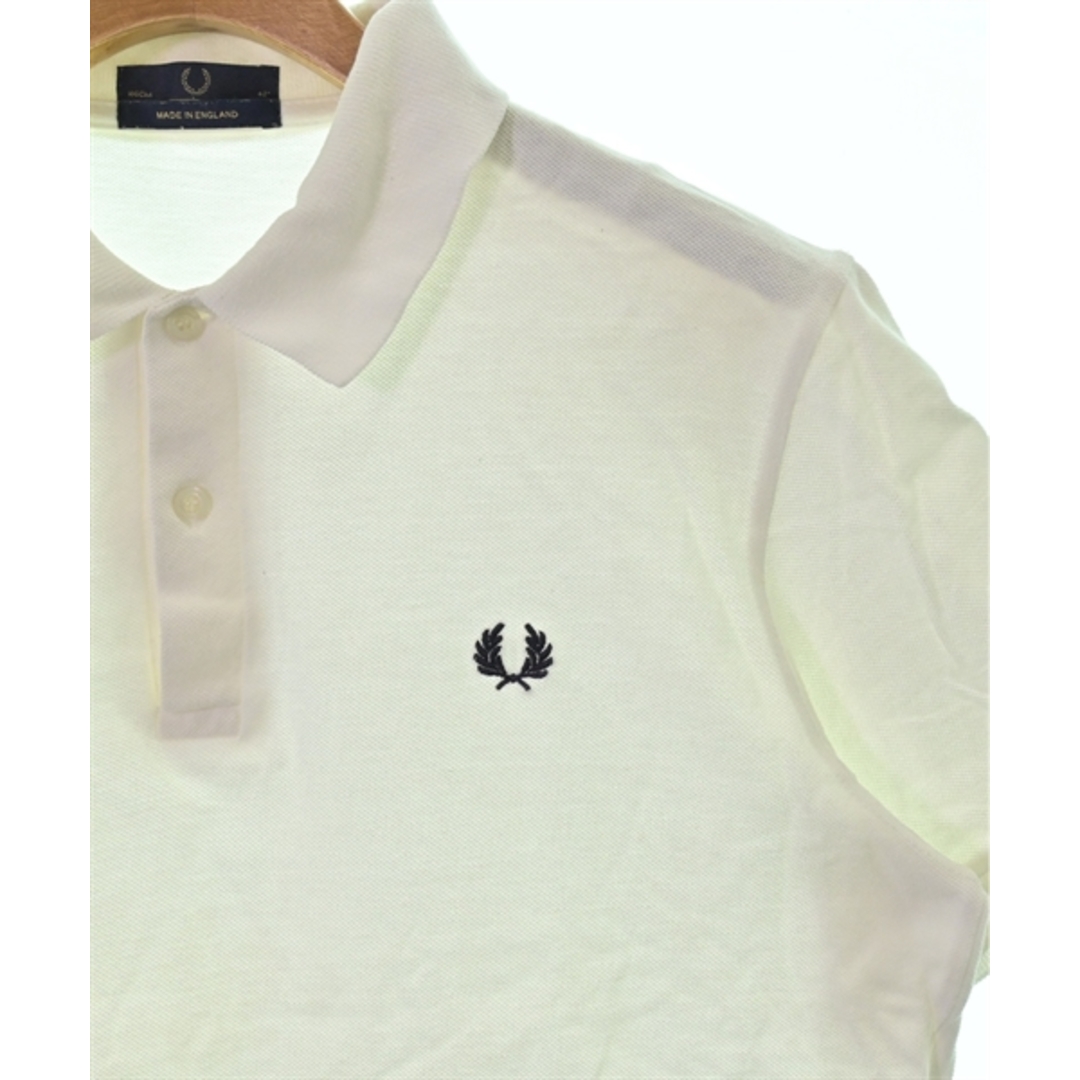 FRED PERRY(フレッドペリー)のFRED PERRY フレッドペリー ポロシャツ 42(L位) 白 【古着】【中古】 メンズのトップス(ポロシャツ)の商品写真