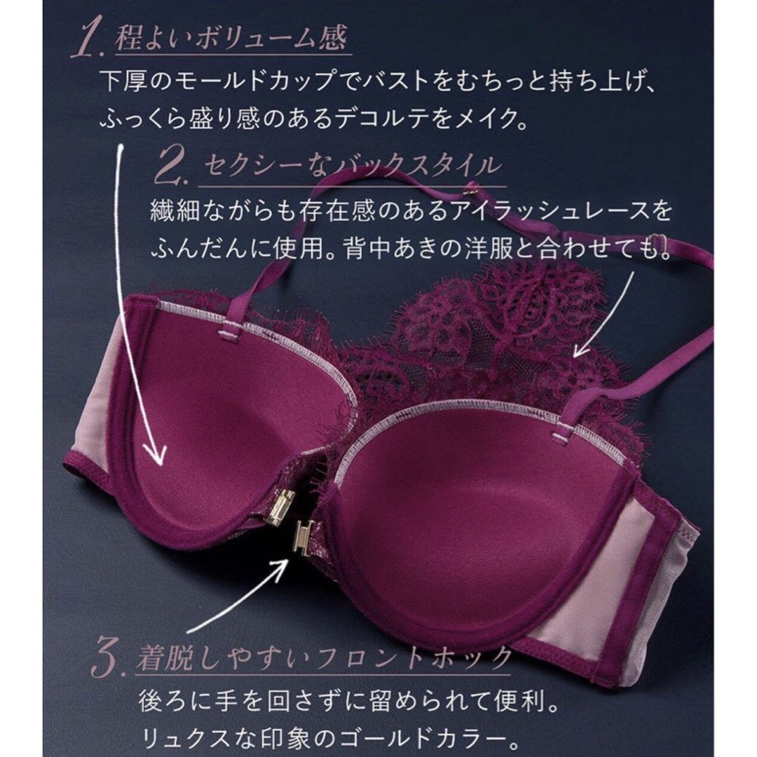 PEACH JOHN(ピーチジョン)の未使用 SALON by PEACH JOHN アイラッシュレース ホックブラ レディースの下着/アンダーウェア(ブラ)の商品写真