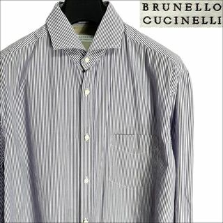ブルネロクチネリ(BRUNELLO CUCINELLI)のJ7279 美品 ブルネロクチネリ ストライプシャツ パープル XL(シャツ)