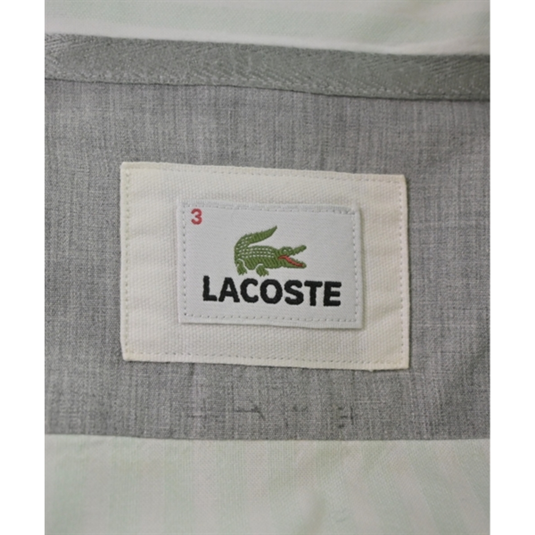 LACOSTE(ラコステ)のLACOSTE ラコステ カジュアルシャツ 3(M位) 緑系(ストライプ) 【古着】【中古】 メンズのトップス(シャツ)の商品写真