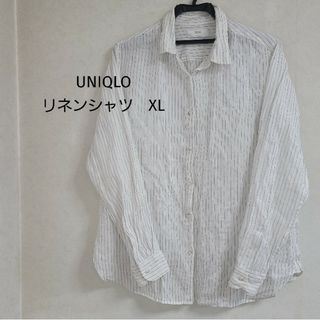 ユニクロ(UNIQLO)のUNIQLOリネンシャツXL(シャツ/ブラウス(長袖/七分))