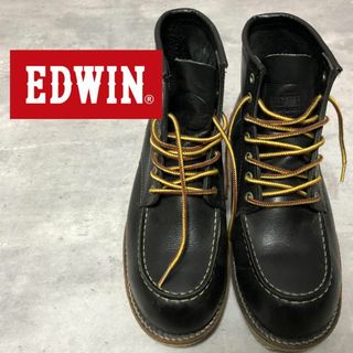 エドウィン(EDWIN)の美品‼️EDWIN ワークブーツ E-7 26.5cm ブラック モックトゥ(ブーツ)