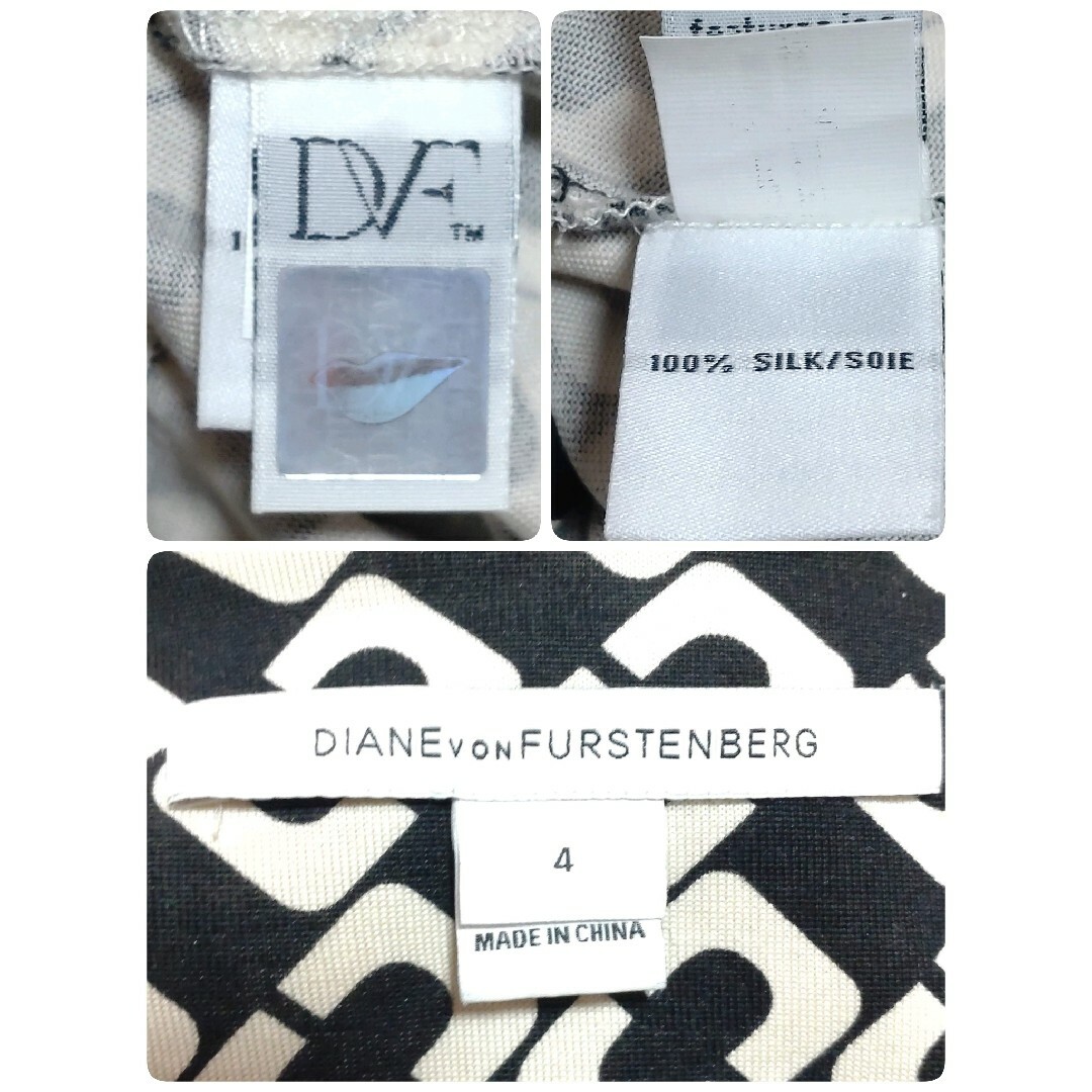 DIANE von FURSTENBERG(ダイアンフォンファステンバーグ)の美品　DVF 　チェーン柄ストレッチ　タイトドレス　シルク100%　サイズ4 レディースのワンピース(ひざ丈ワンピース)の商品写真