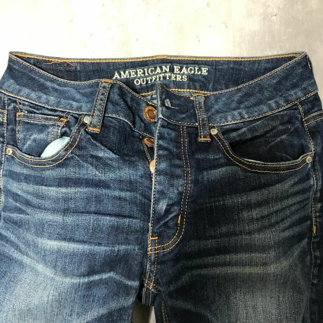 American Eagle(アメリカンイーグル)のアメリカンイーグル ジーンズ スーパーストレッチ ダメージ 00Reguler レディースのパンツ(デニム/ジーンズ)の商品写真