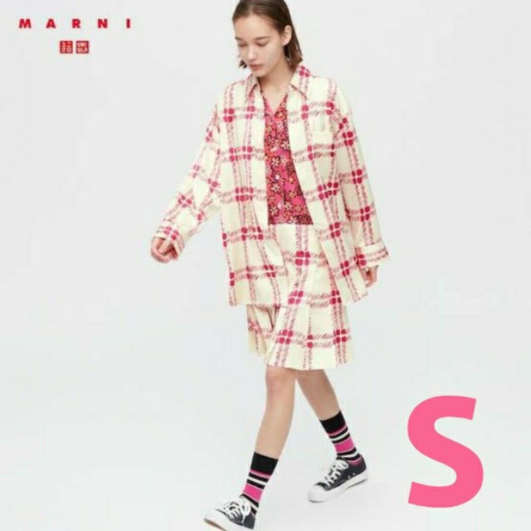 UNIQLO(ユニクロ)のUNIQLO MARNI マルニコラボ オーバーサイズシャツ S ピンク レディースのトップス(シャツ/ブラウス(長袖/七分))の商品写真