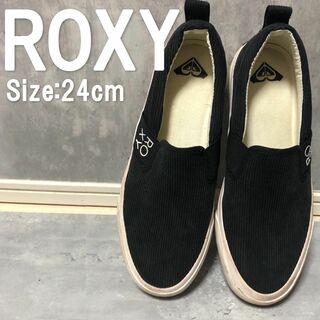 Roxy - Roxy スリッポン 24 ブラック デッキシューズ ロキシー スニーカー 黒