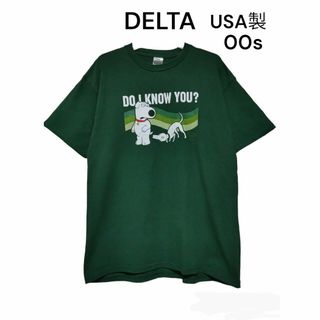 デルタ(DELTA)のDELTA　デルタ　USA製　00s　Tシャツ　古着　FamilyGuy　犬(Tシャツ/カットソー(半袖/袖なし))