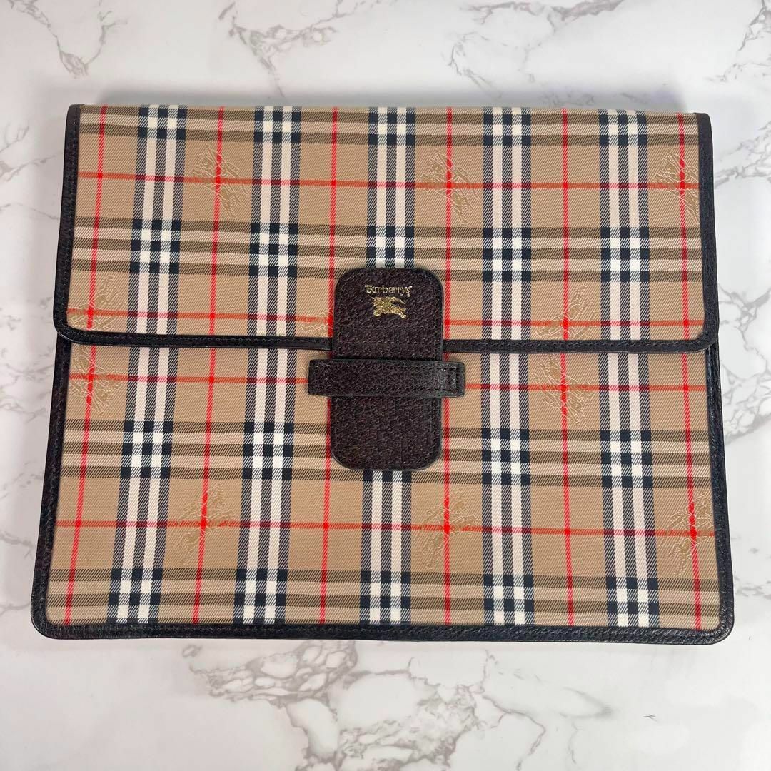 BURBERRY(バーバリー)の【美品】バーバリー/BURBERRY セカンド バック　チェック　シャドーホース メンズのバッグ(セカンドバッグ/クラッチバッグ)の商品写真