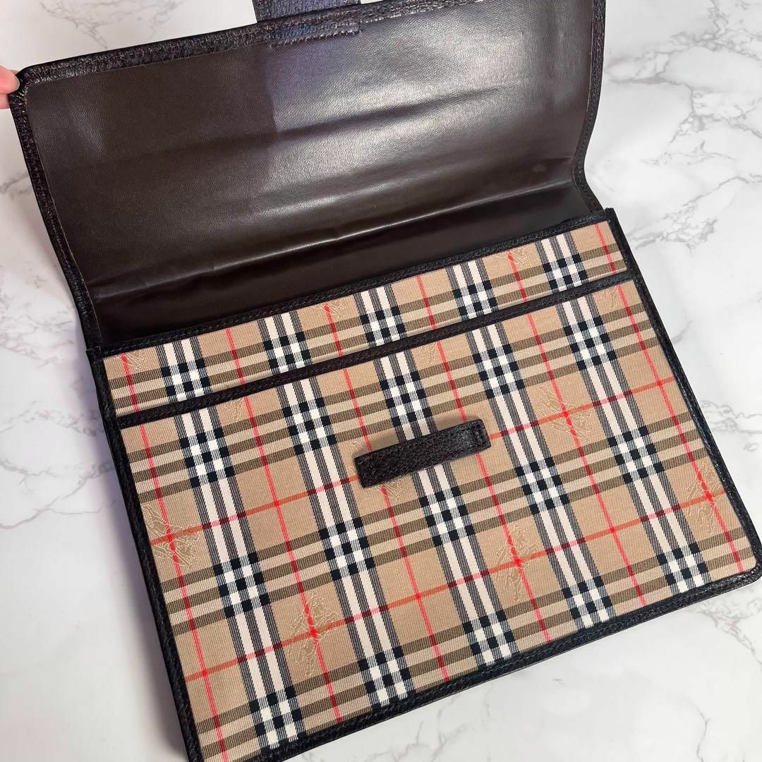 BURBERRY(バーバリー)の【美品】バーバリー/BURBERRY セカンド バック　チェック　シャドーホース メンズのバッグ(セカンドバッグ/クラッチバッグ)の商品写真