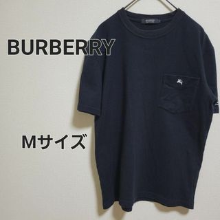 バーバリーブラックレーベル(BURBERRY BLACK LABEL)のBURBERRY バーバリー ポケットカットソー Tシャツ Mサイズ ブラック(Tシャツ(半袖/袖なし))