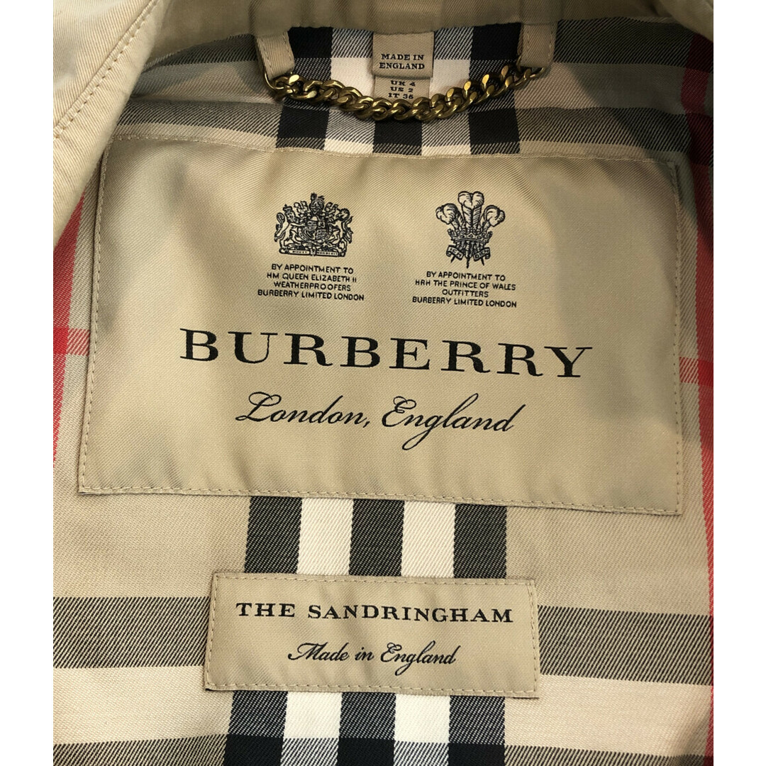 BURBERRY(バーバリー)のバーバリー トレンチコート サンドリンガム ノバチェック レディース 36 レディースのジャケット/アウター(トレンチコート)の商品写真