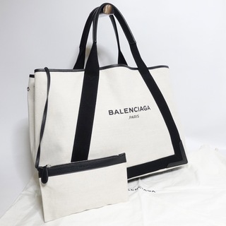 Balenciaga - 【美品】バレンシアガ　トートバッグ　ネイビーカバス　ハンドバッグ　キャンバス　M