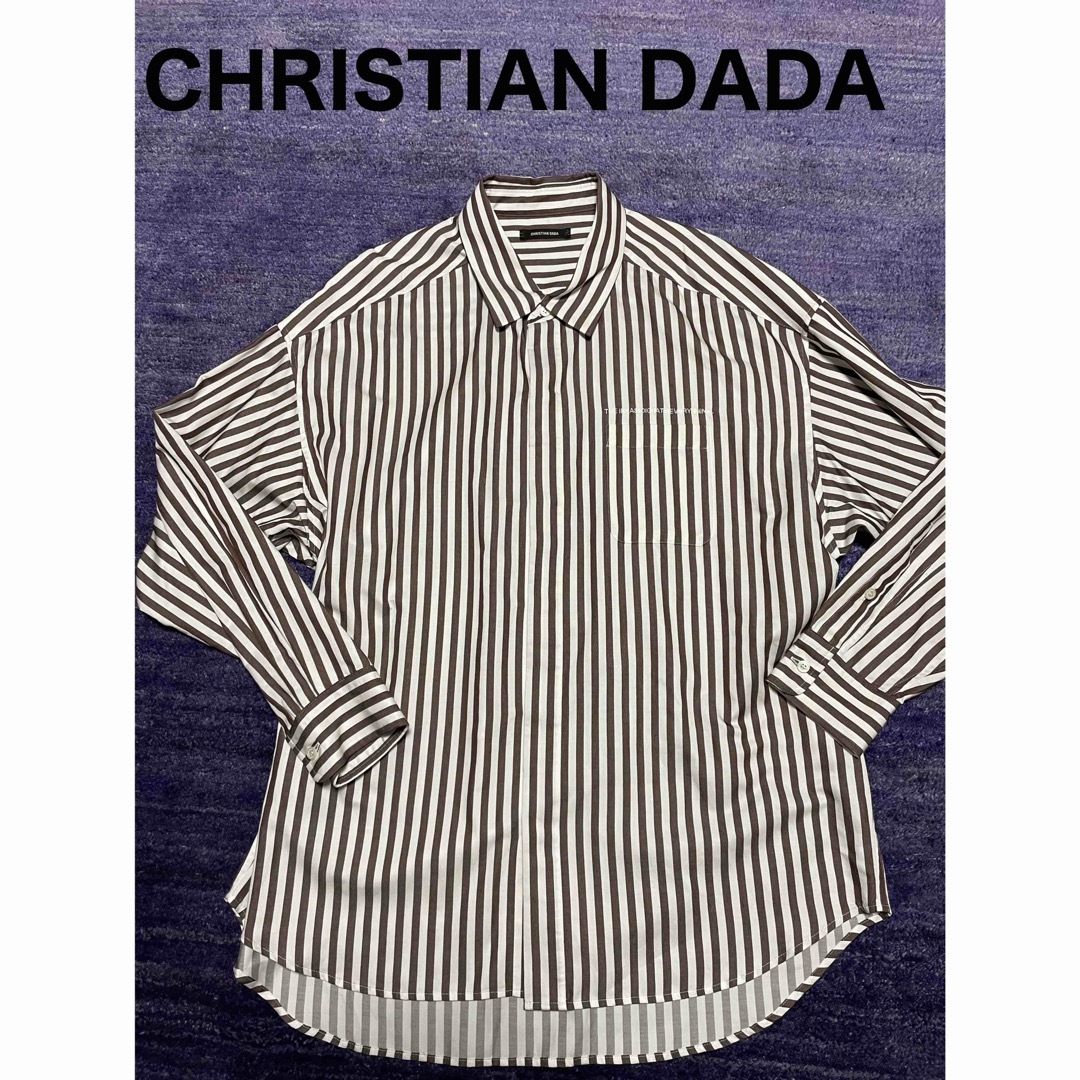 CHRISTIAN DADA(クリスチャンダダ)の美品✨クリスチャンダダ  ストライプシャツ 46  Lサイズ  刺繍 メンズのトップス(シャツ)の商品写真